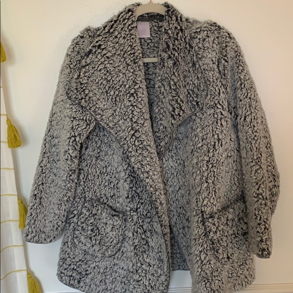 Sherpa cardigan with pockets